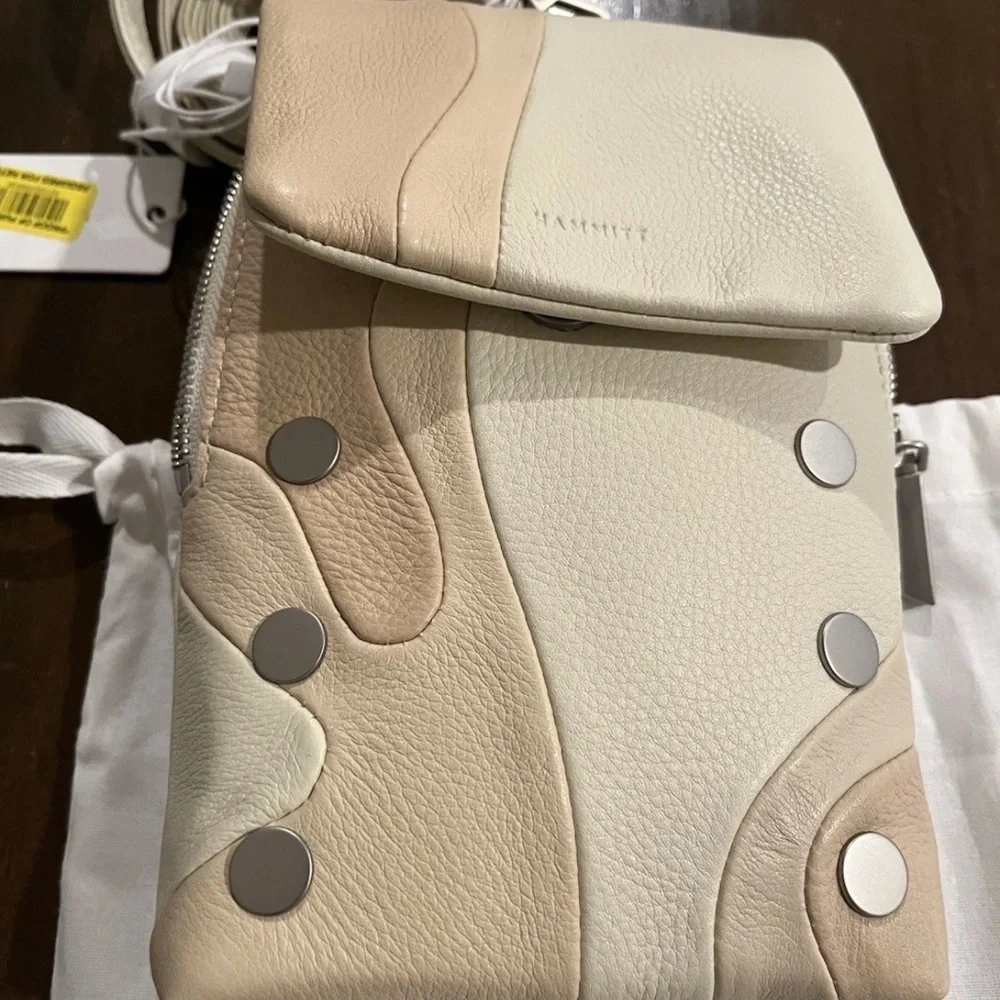 NWT $275 Hammitt Leather VIP Mobile phone Crossbody Coastal Cream Silver HRDWR - Picture 7 of 13